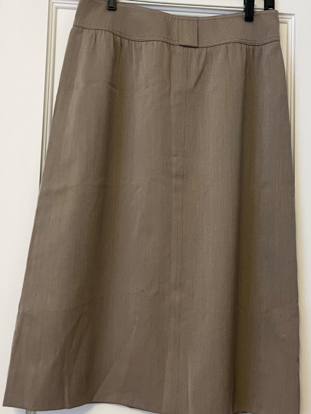 Vintage Louis Feraud taupe wool blend skirt size 44 - Picture 2 of 9